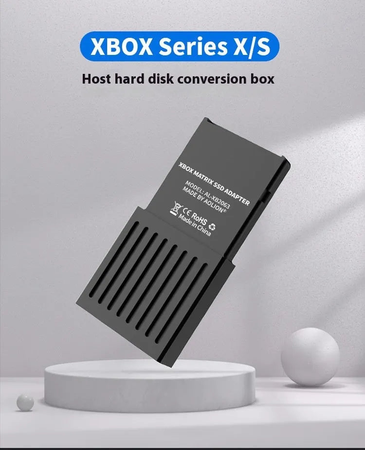 Aluminium alloy hard disk switching box for Xbox Series X and Series S consoles with screwdriver.