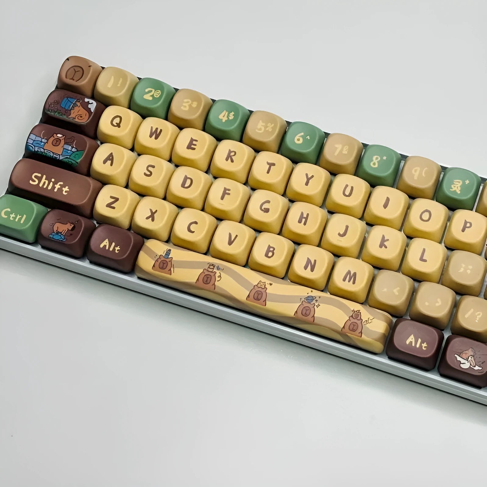 Capabala PBT MOA profile mechanical keyboard keycap set with 130 keys laid out.