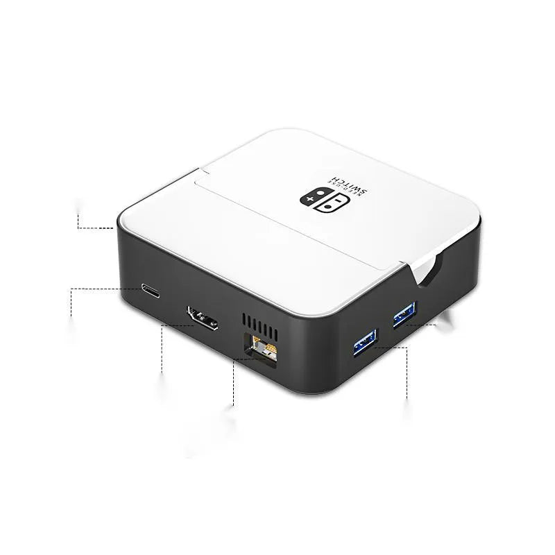 Portable game console adapter extension with aluminium alloy housing for 4K projection.