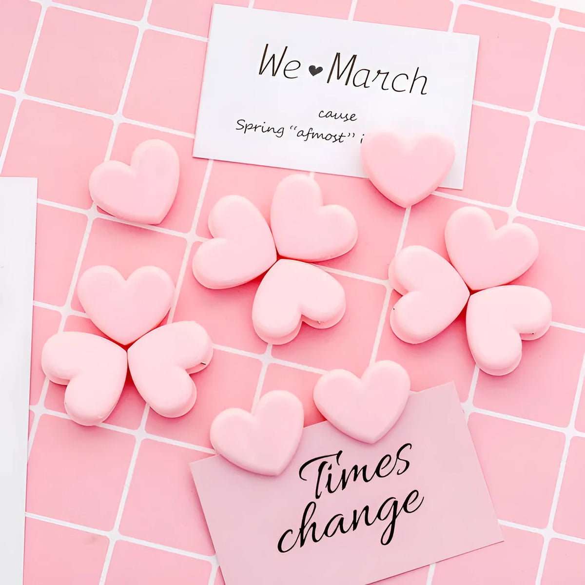 Pink love heart clip 3.2cm x 2.5cm photo decoration clip with 4.5g net weight
