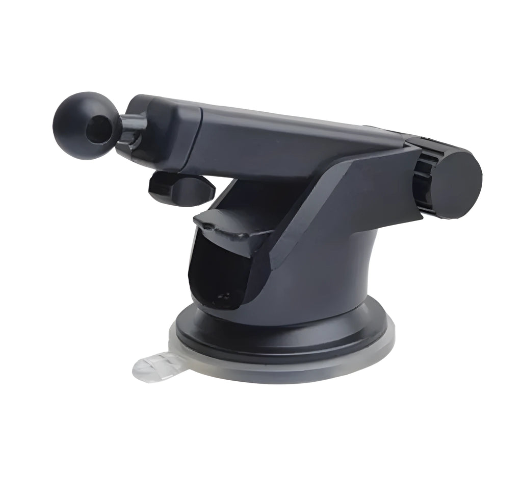 Universal telescopic car phone bracket with adjustable arm and ball joint grip