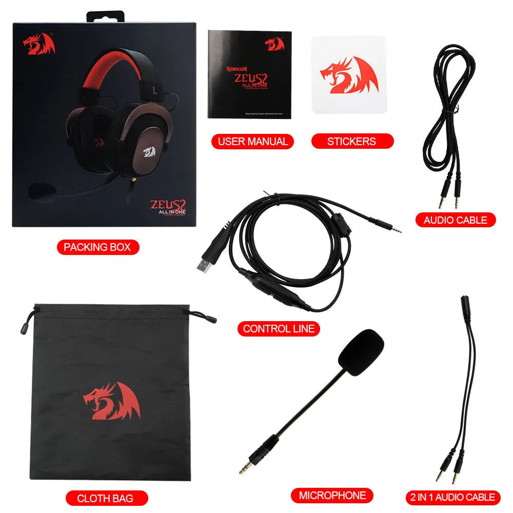 Black H710 gaming headphones with 7.1 USB, 50mm drivers, active noise reduction, and 2m braided cable