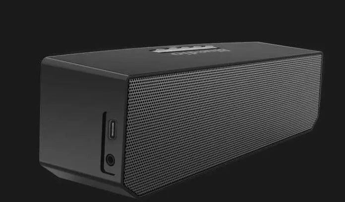 Black Bs-6 cloud smart speaker with compact dimensions 227x68x74mm