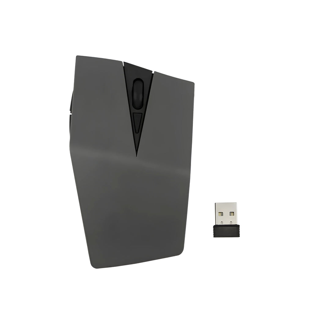 Wireless invisible mouse in metallic finish with USB receiver for laptop connectivity