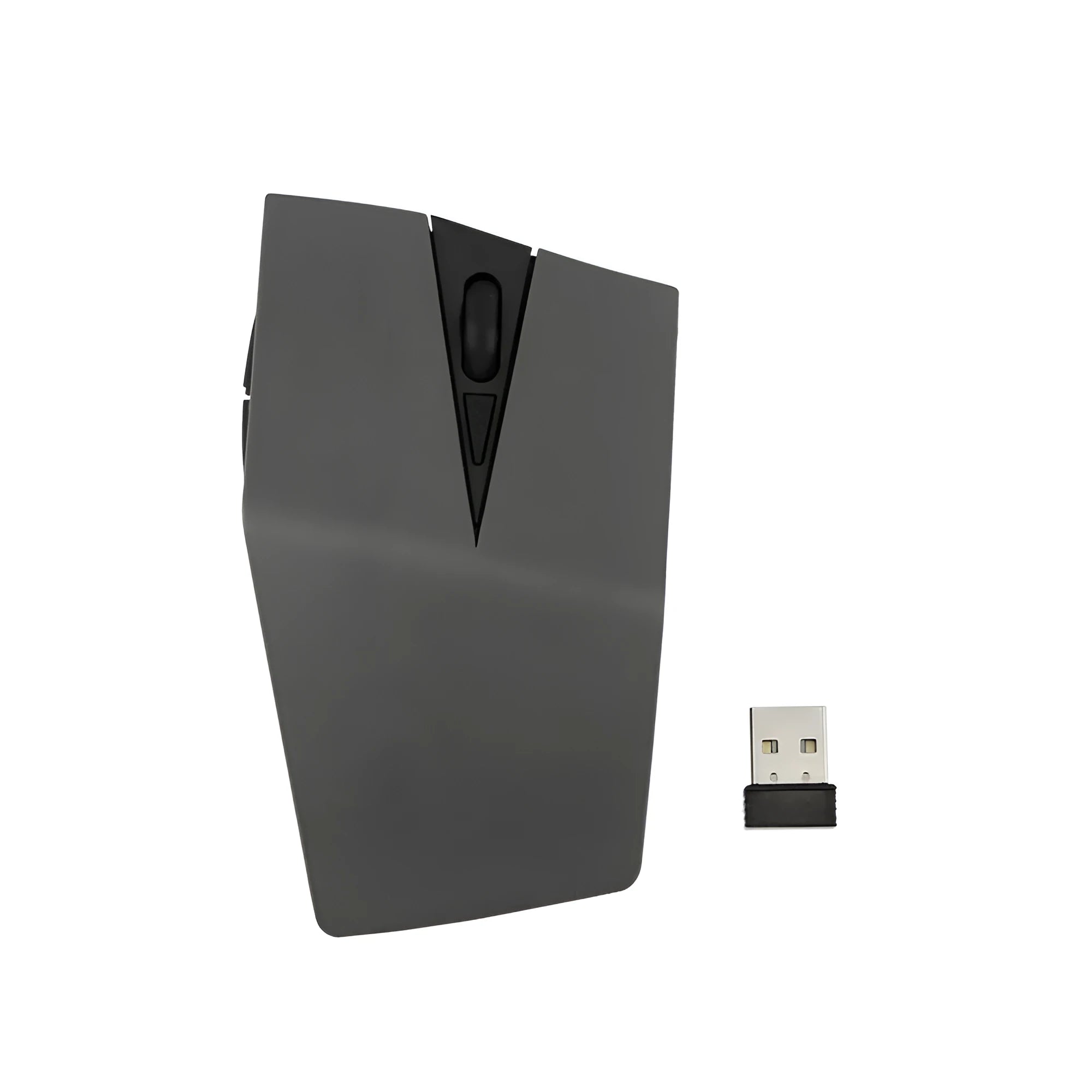 Wireless invisible mouse in metallic finish with USB receiver for laptop connectivity