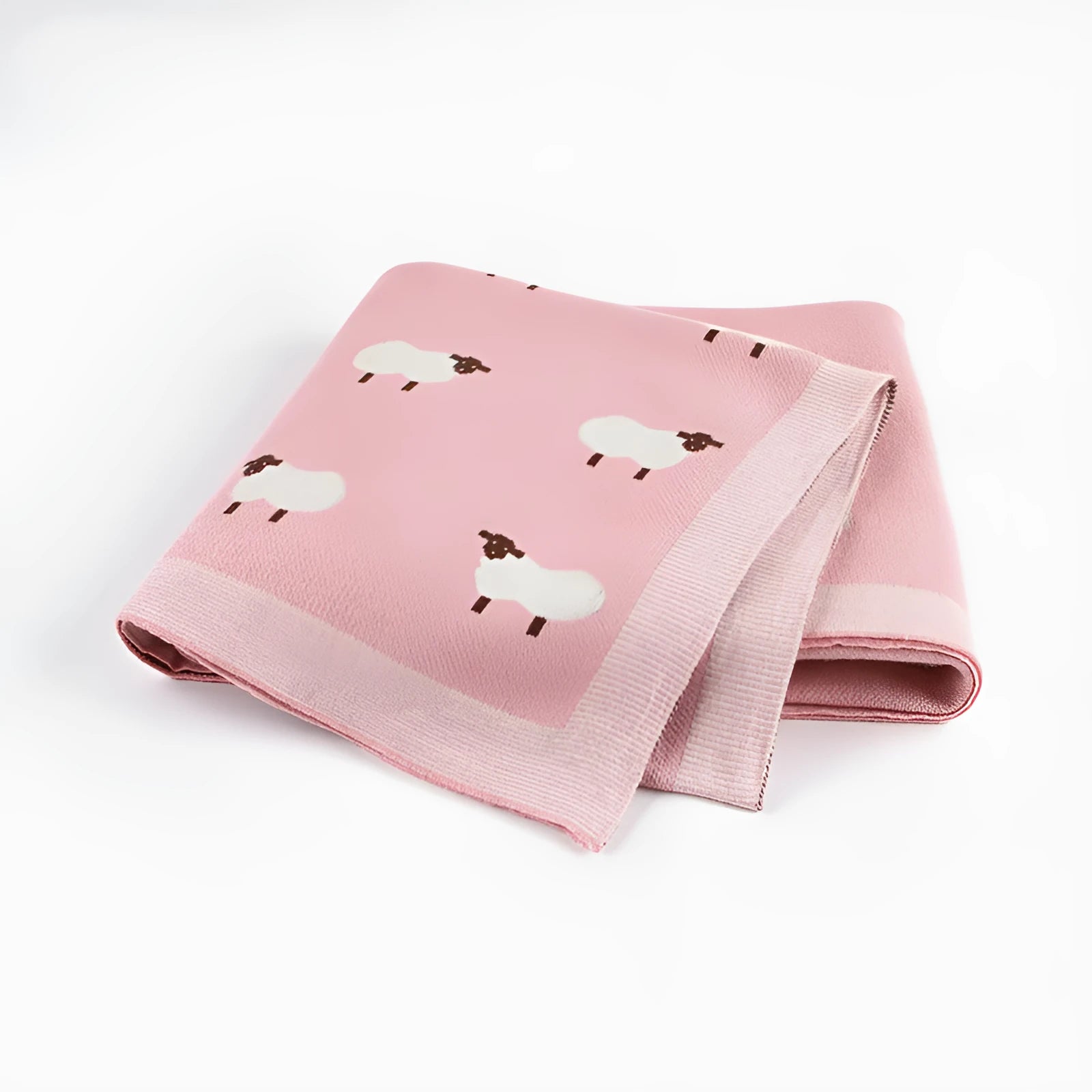 Grey and pink 100x80 cm baby sheepskin blanket and windproof cover made from 100% cotton