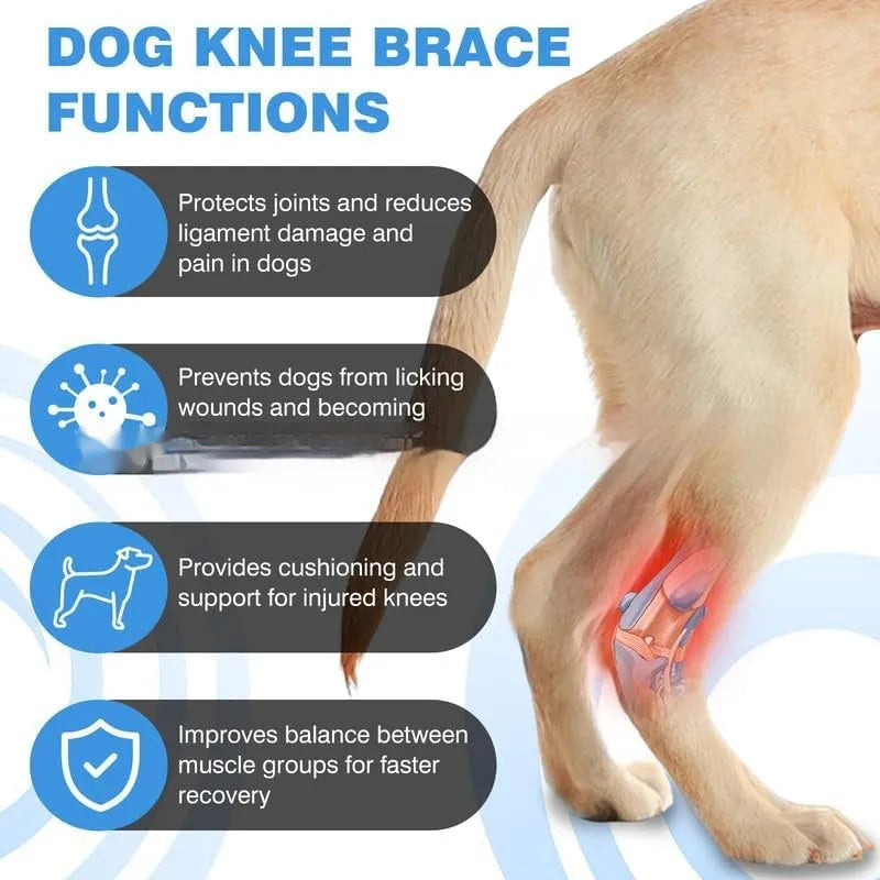 Black polyester dog leg guard for joint support and ACL ligament tear rehabilitation