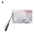 Blank kraft paper notebook with hand-stitched binding and decorative tassel in 12x14.5cm size