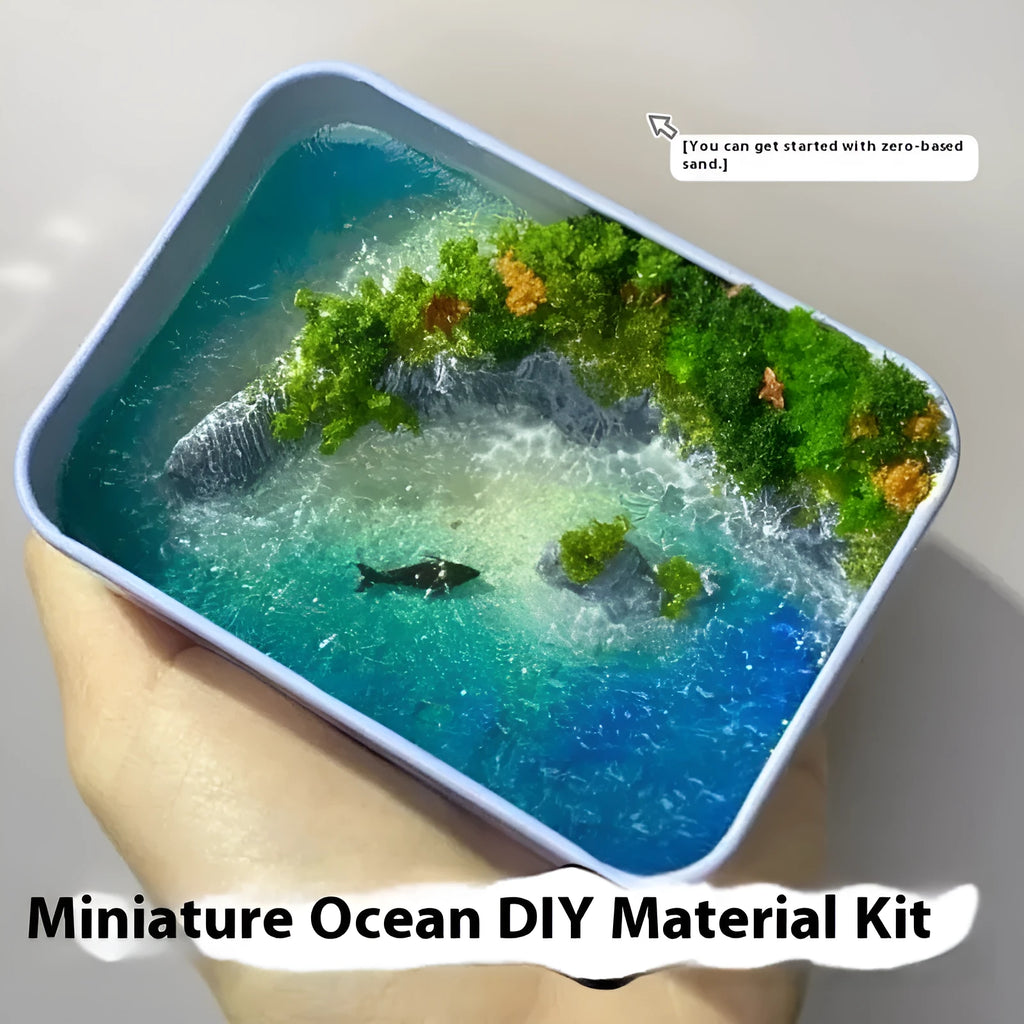 DIY marine landscape handmade model ornament kit with bamboo pieces and peninsula design
