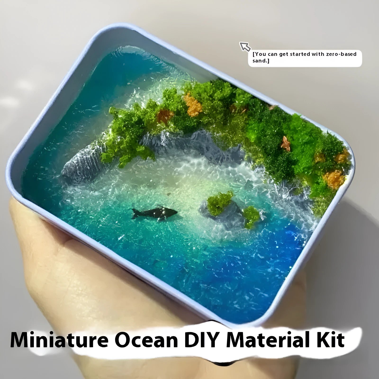 DIY marine landscape handmade model ornament kit with bamboo pieces and peninsula design