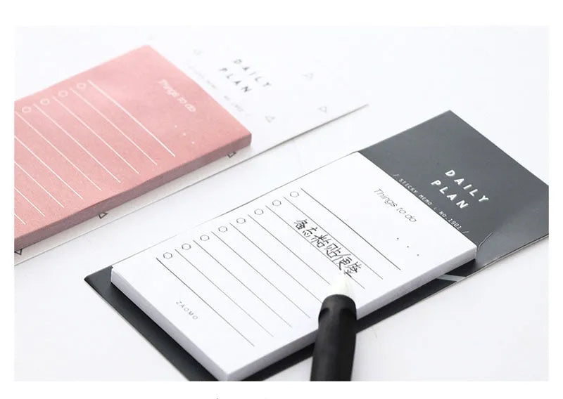 A5 schedule planning notepad with 50 sheets of 80g writing paper in pink or red options