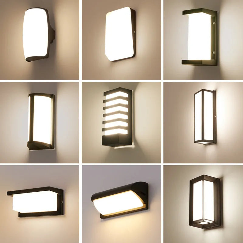 IP65 18W outdoor wall lamp with aluminium PC shell for balcony, stairs, and garden, warm white or pure white.