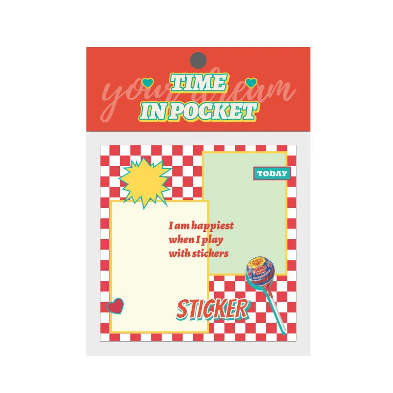 Korean stationery note pad with 90 sheets writing paper in rectangle shape with colourful illustrated cover