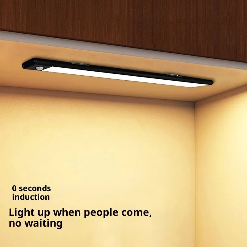 30cm silver smart LED strip light with human sensor for wardrobe and cupboard lighting