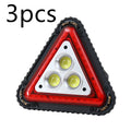 Triangular red warning light with 20W COB+LED hand-pressure rechargeable ABS casing