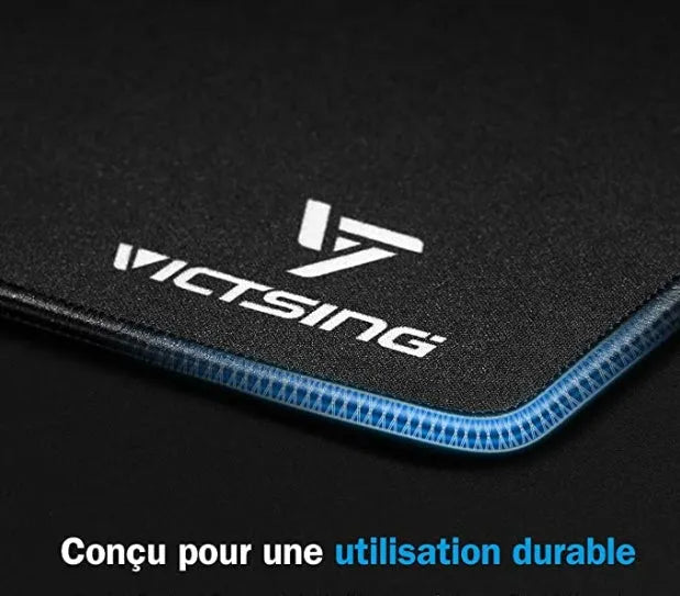 Black rough grain thickened mouse pad measuring 270x220mm with 5mm rubber base