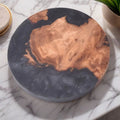 Nordic style wooden resin coaster in solid colour with tumour pattern.