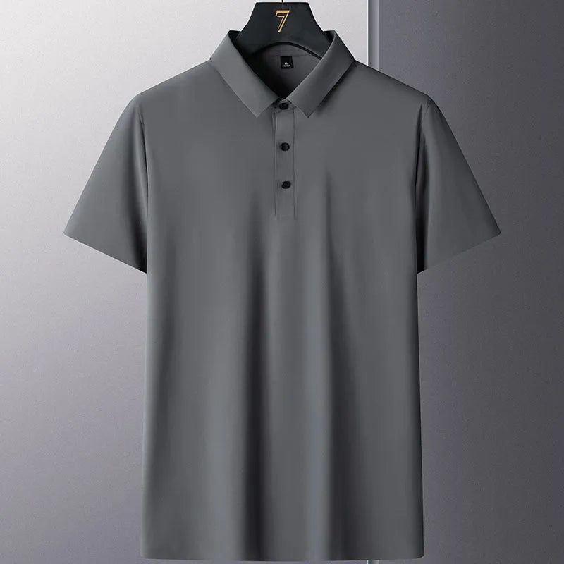 Men's solid colour non-ironing short-sleeve business casual shirt in nylon fabric