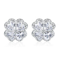 Zeng Yin women's heart-shaped sterling silver earrings with a four-leaf clover zircon design.