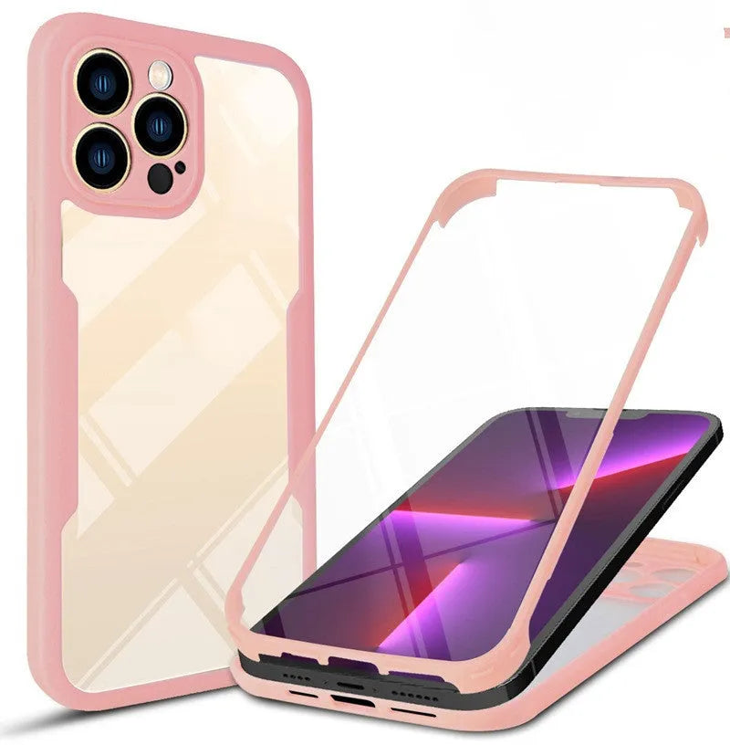 Flexible TPU mobile phone case for iPhone in multiple colours including blue, red, and black.
