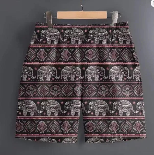 Men's casual polyester shorts in multiple patterns and sizes for outdoor leisure wear