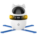 White automatic electronic cat toy with elastic rope and motion-activated motor