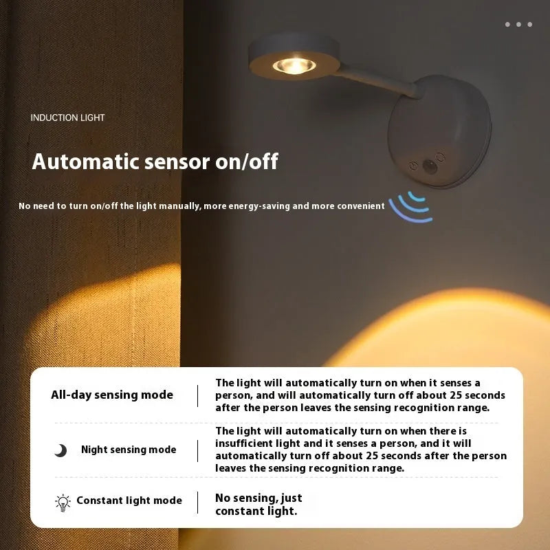 Modern geometric rechargeable wireless wall lamp spotlight in white or black with remote control