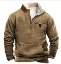 Men's spring and autumn long sleeve half-zip printed casual jacket in chemical fibre blend loose fit straight hem