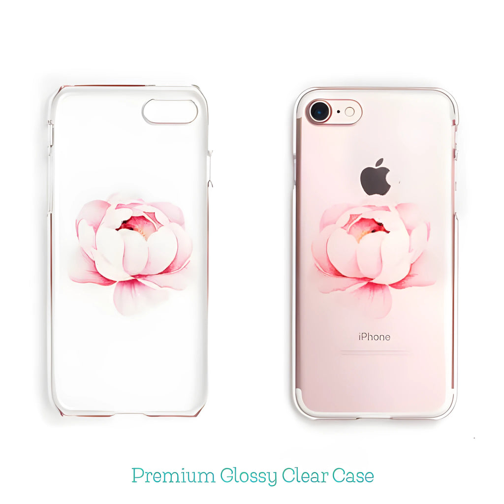 Transparent custom TPU phone case showing clear back cover on smartphone