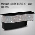 Diamond-studded car seat storage box in white, made from ABS and microfiber leather, 26.2cm x 12.5cm, for GM models