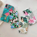 Frosted plastic iPhone case with Chinese style blue floral print and ring holder