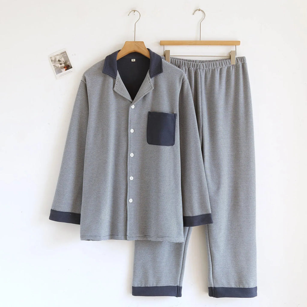 Simple casual loose long-sleeve pants homewear set in spandex blend, peach colour, front view