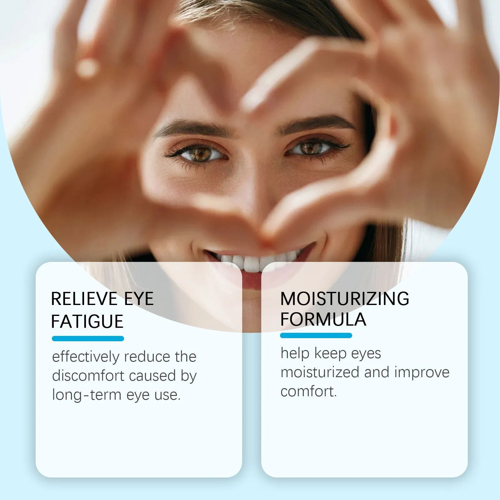 Bottle of moisturising eye drops with mint leaf and sodium hyaluronate