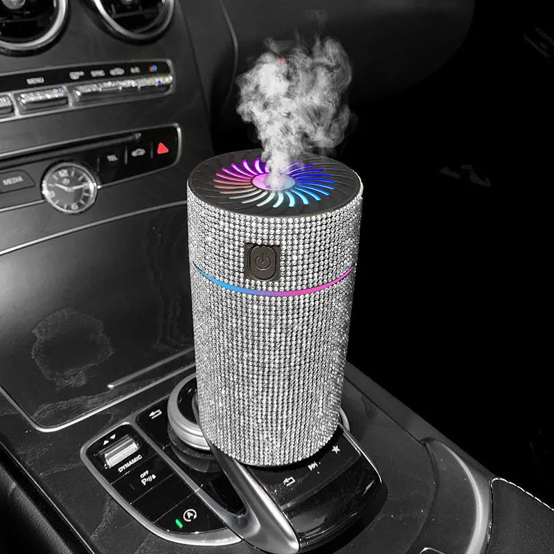 Car mounted USB air purifier humidifier in diamond finish colours