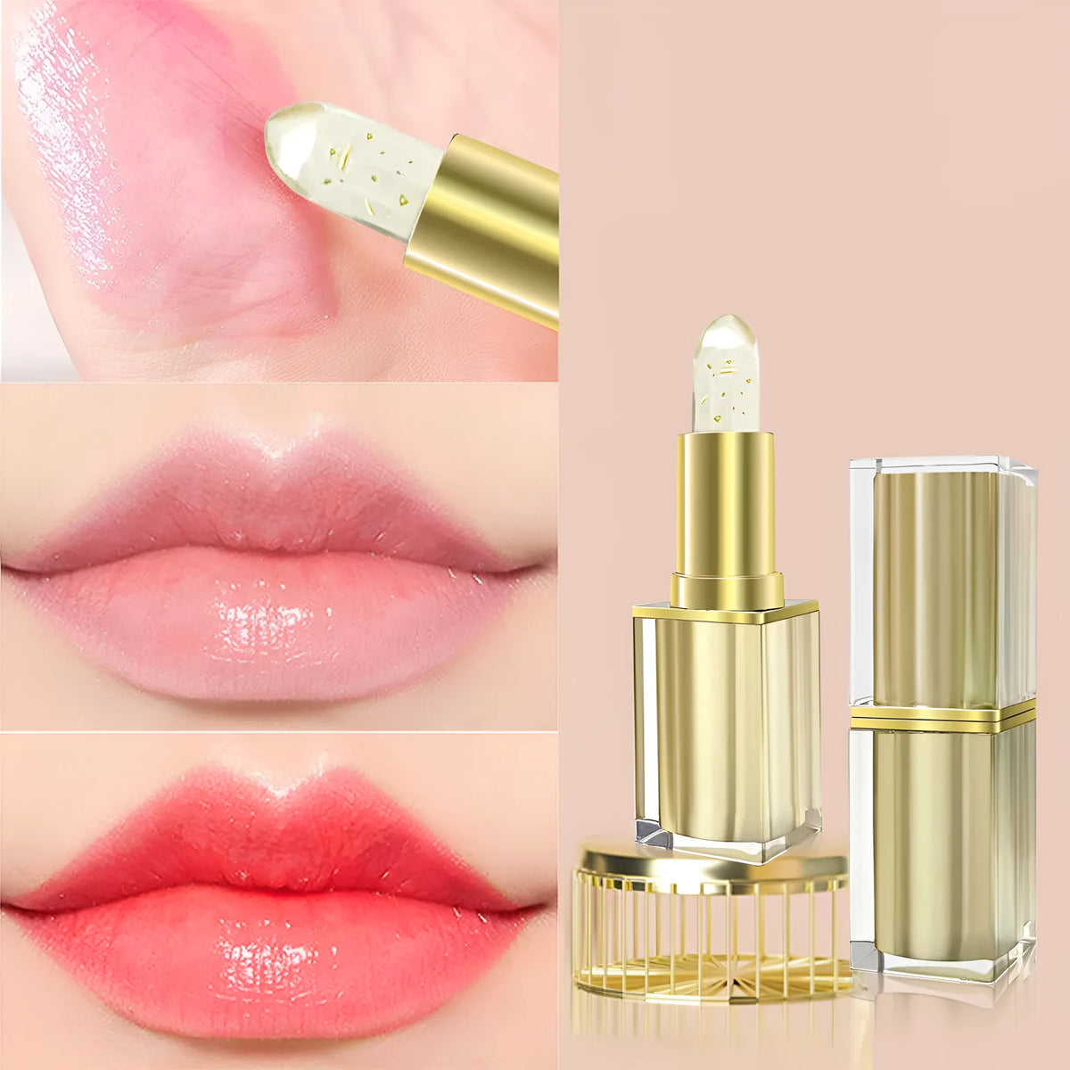 Moisturising temperature-sensitive colour-changing lip balm lipstick style YB1001 in standard size