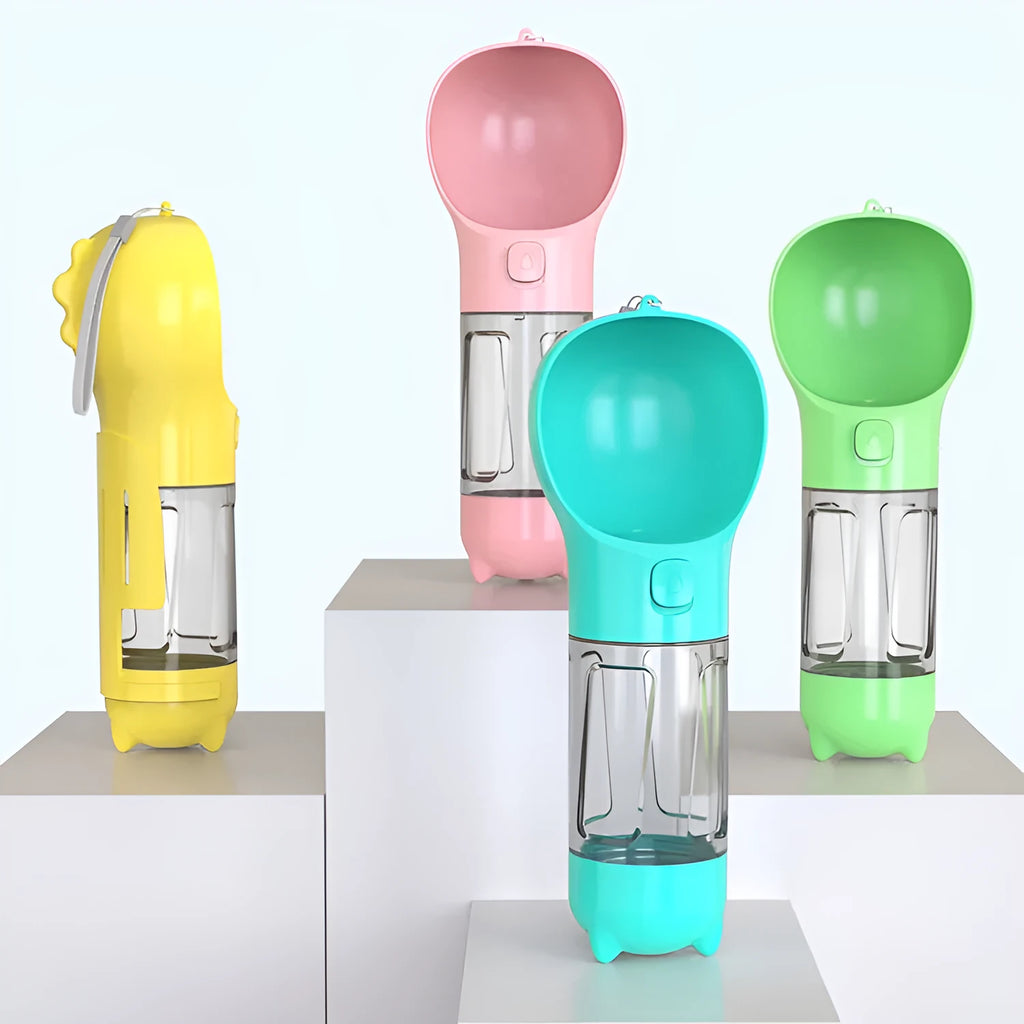 300ml pet multifunctional water cup in ABS plastic, portable dog travel bottle with colour options