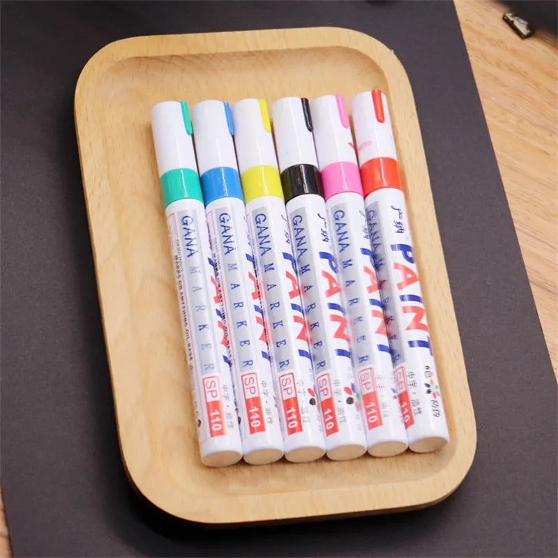 Permanent paint marker pen for car tyre tread and metal CD repair, 14.3 cm, 12 colours available