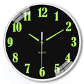 8 inch diameter modern luminous wall clock with plastic shell in colour options YG010, YG011, YG012.