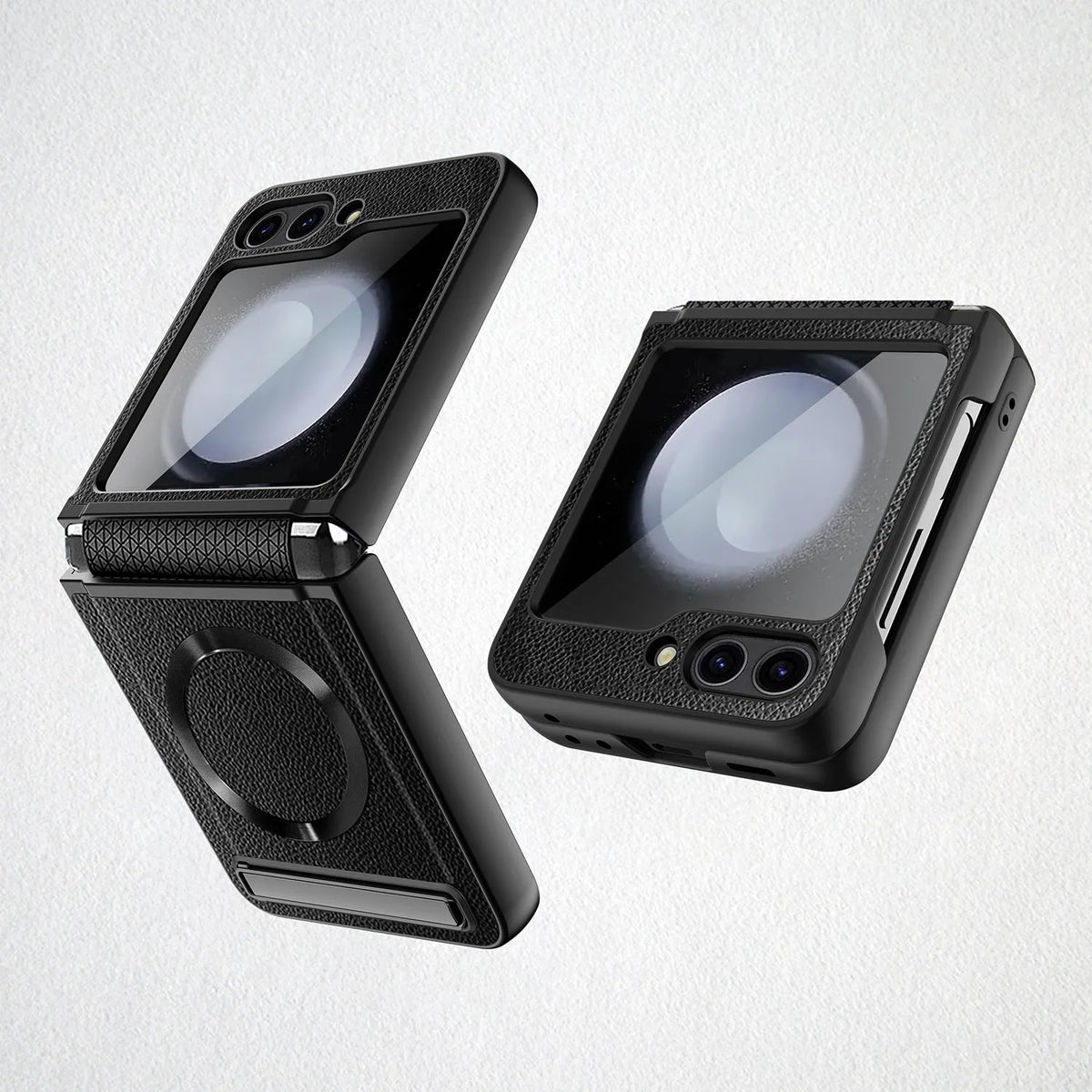 Samsung Z Flip PC drop-resistant magnetic protective case with bracket in black colour