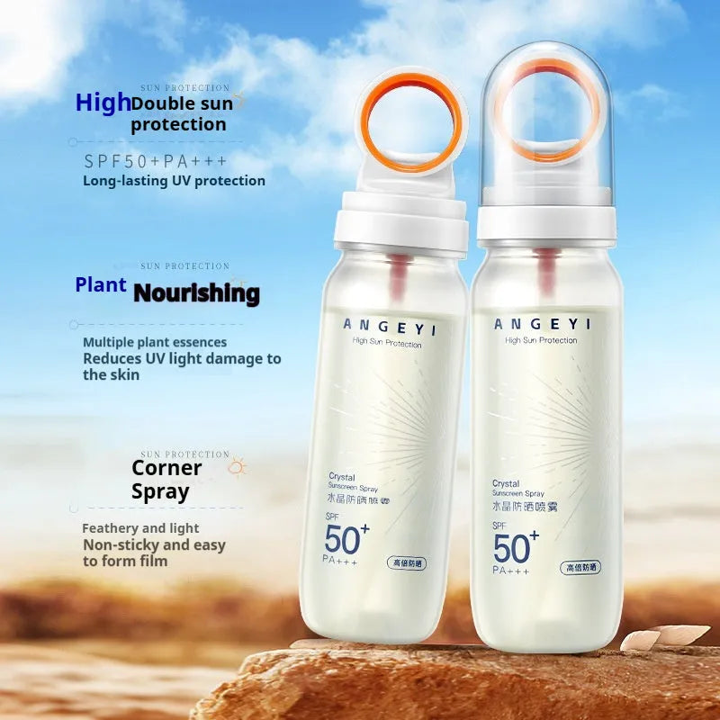 Crystal Sunscreen Spray SPF50 in 90ml bottle for military training and full body UV protection