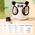 Animal-shaped lambswool dog lead and chest back set with hand-holding rope in pink or white panda and bear designs
