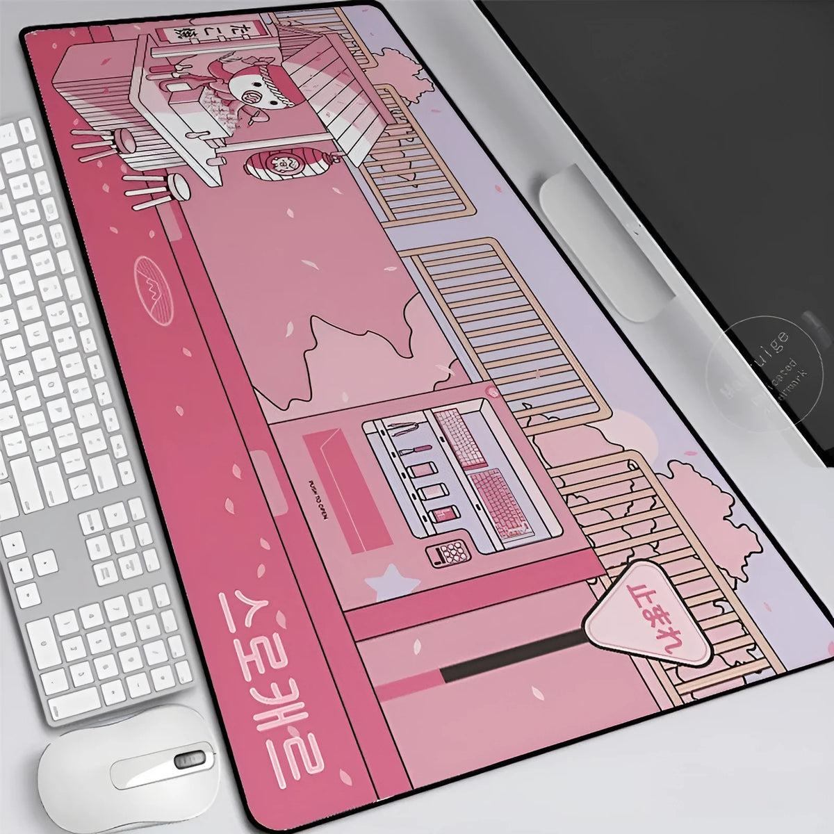 Oversized gaming mouse pad desk mat with anti-skid rubber sole, waterproof lycra cotton surface, cartoon print, 3MM to 5MM thick