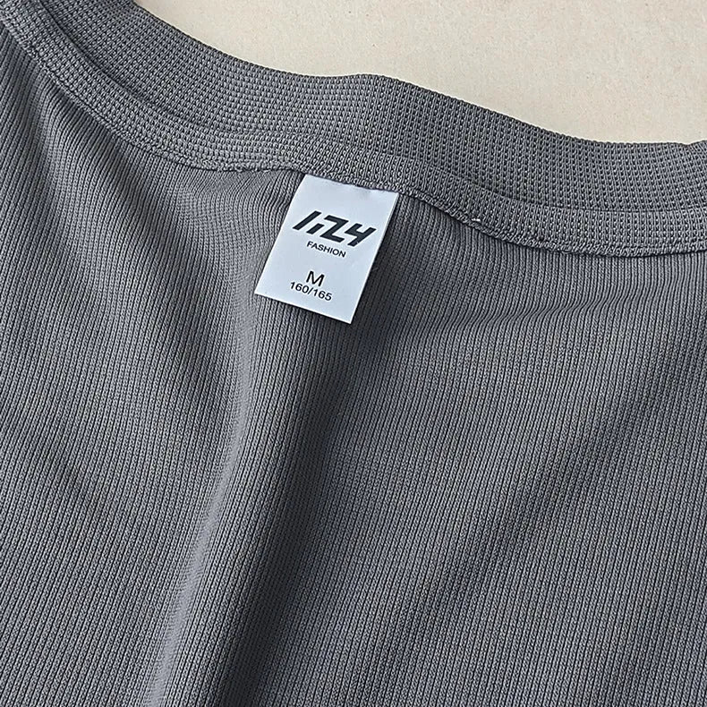 Men's heavyweight waffle-knit short-sleeved t-shirt in a solid colour, showing textured fabric detail.