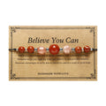 Handmade geometric bracelet with sunstone, redstone and copper beads