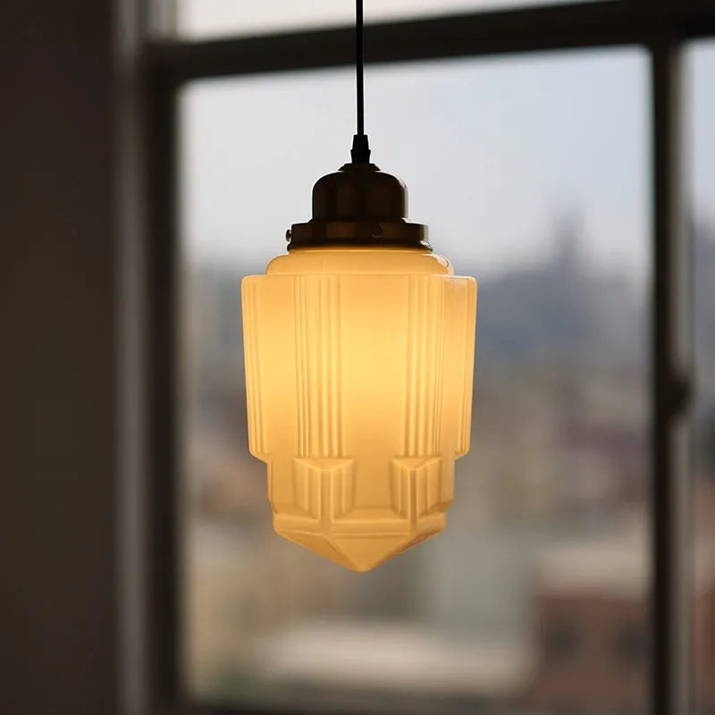 Brass glass American chandelier with warm LED light for restaurant or bedroom ceiling installation
