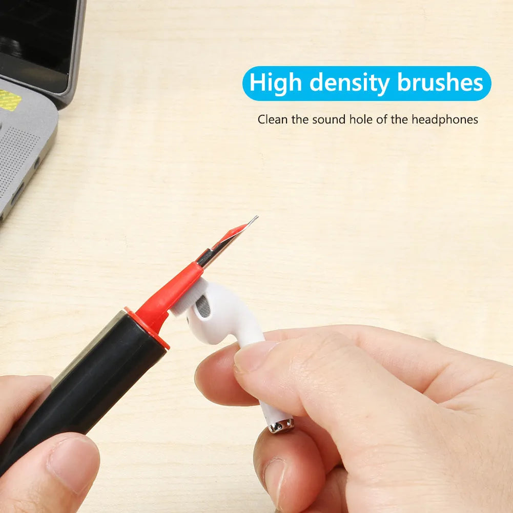 AirPods Pro cleaning pen kit with white and red double-headed design, showing brush and sponge tools.