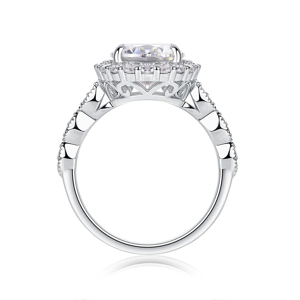 3-carat moissanite wedding ring set with S925 silver platinum plating in gift box