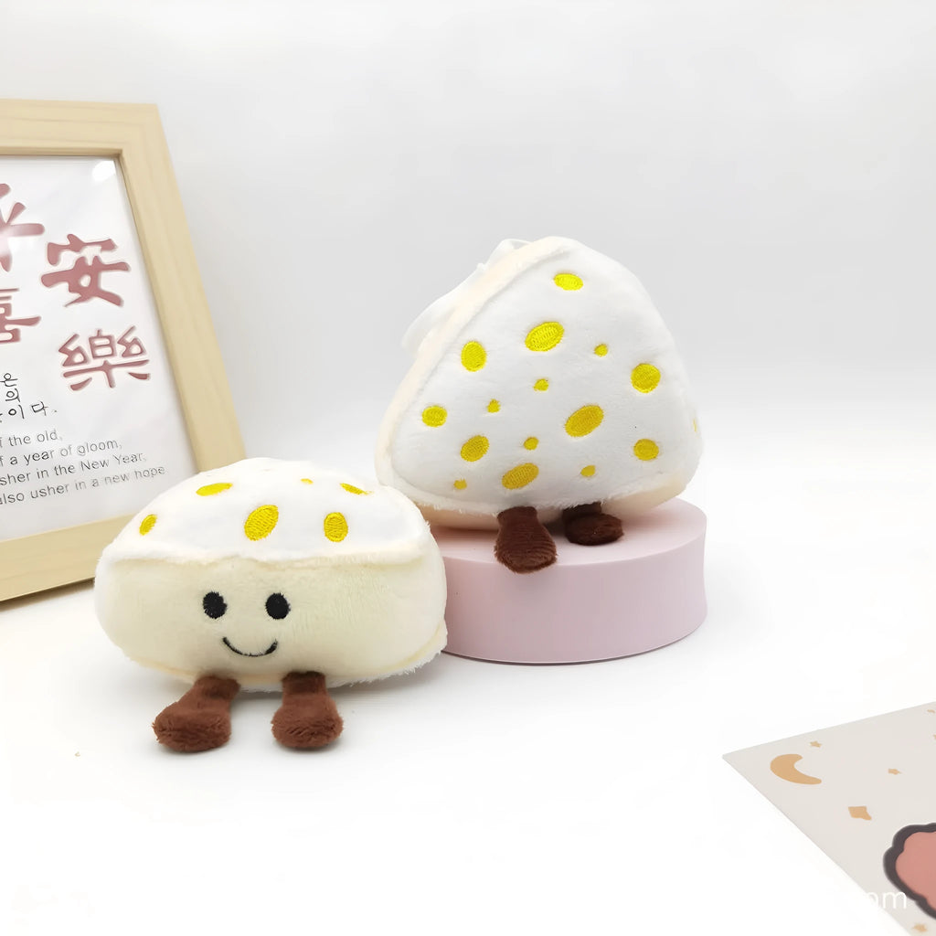 Funny vegetable plush keychain with super soft short plush and PP cotton filling, boutique height, multiple colours.