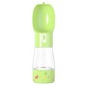 Portable dog travel cup with 258ML water and 200ML food sections, 255MM long, 70MM base, PC and ABS, printed style