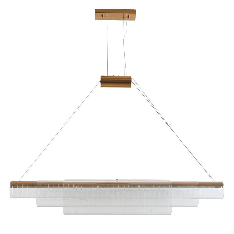 Modern minimalist glass pendant ceiling lamp with iron construction and LED light source